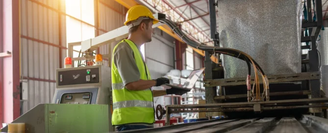 Man on production line